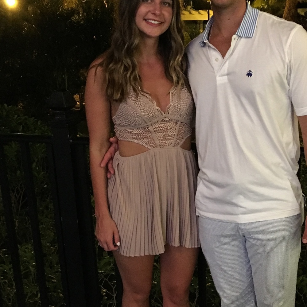 Blush Pleated Romper